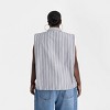 KBB by KAHLANA Women's Sleeveless 'The Shoulder Pad Shirt' - Blue/White Striped - 2 of 3