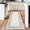 Modern Bordered Print Rug for Bedroom Machine Washable Area Rug Non-Slip Backing Rugs Low Pile Carpet for Dining Room - 2 of 4