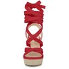 Allegra K Women's Espadrilles Platform Heels Lace Up Wedge Sandals - 3 of 4