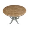 29" Dining Height Loraina Round Pedestal Table Hickory Brown/Stone Gray - International Concepts: Solid Wood, Seats 4 - 3 of 4