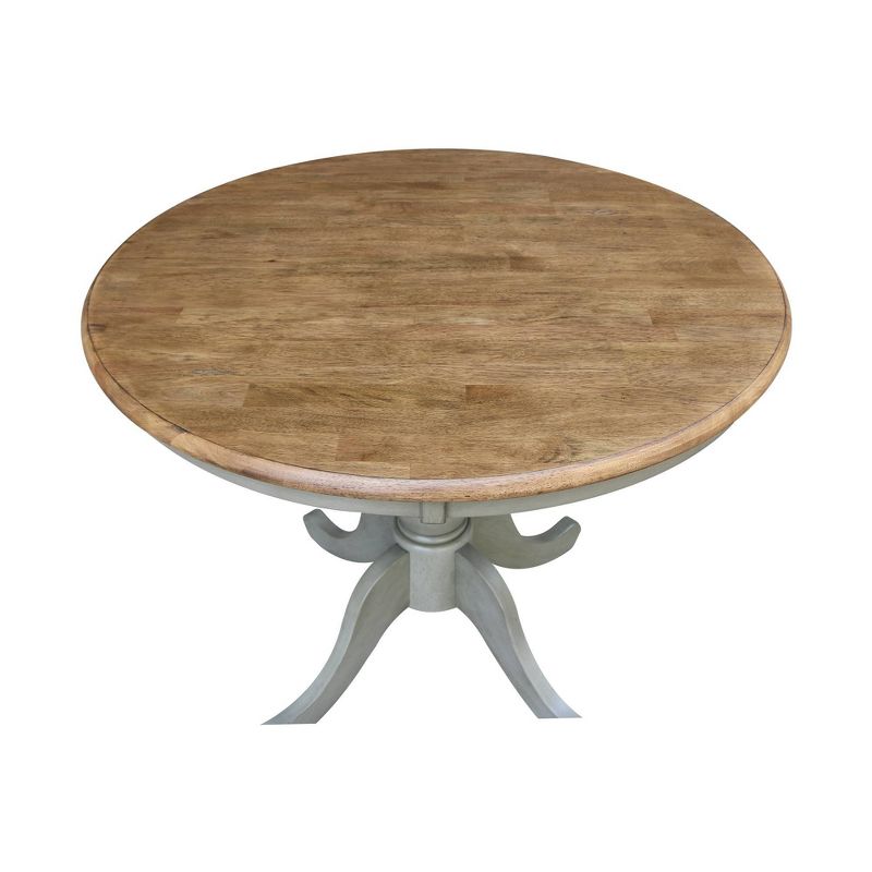 29&#34; Dining Height Loraina Round Pedestal Table Hickory Brown/Stone Gray - International Concepts, 4 of 6