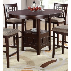 Anybear 1pc Round Counter Height Dining Table with Shelve - 1 of 4