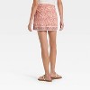 Women's Mini Wrap Skirt - Universal Thread™ Rust Floral - 2 of 3