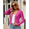 Women's V Neck Lightweight Knit Cardigan with Long Sleeves and Front Button Down Elegant Shrugs for Dresses,Rose - XL - 3 of 4
