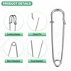 Unique Bargains Durable Sewing Upholstery Spring Lock Blanket Bulk Large Safety Pins 30 Pcs - 2 of 4