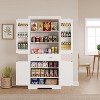 Kitchen Pantry Cabinet, 72" High Freestanding Tall Storage Cabinet with 6 Door Shelves, 2 Cabinets, 4 Adjustable Shelves and 1 Drawer - 2 of 4