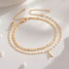 Turandoss Ankle Bracelets for Women, 14K Gold Plated Dainty Layered Chain CZ Initial Anklets Set Summer Jewelry Gifts - 2 of 4