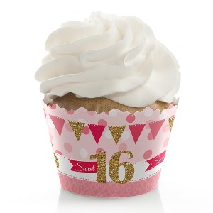 Big Dot of Happiness Sweet 16 - 16th Birthday Party Decorations - Party Cupcake Wrappers - Set of 12 - 1 of 4