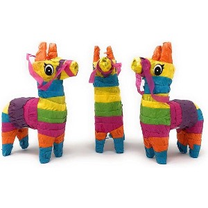 4E's Novelty 3 Pack Mini Pinatas 4x7" Donkey Llama – Fiesta Party Decorations, Cinco de Mayo Supplies, Mexican Birthday, Taco Tuesday Decor - 1 of 4