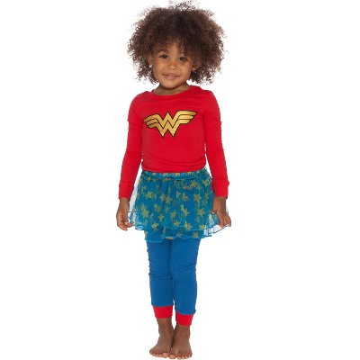 Wonder Woman Girls Toddler Tutu Pajama Set Red