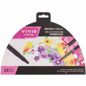 Vivid by Brea Reese: Mixed Media Coloring Pad - Rainbow - 24 Shaped Sheets - 1 of 4