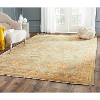 Hand-Knotted Gray Wool Rectangular 6' x 9' Area Rug