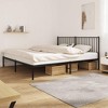 vidaXL 76"x79.9" Metal Bed Frame with Headboard, Powder-Coated Steel Black Bed Base, Robust Double Bed with Under Bed Storage Space - 2 of 4
