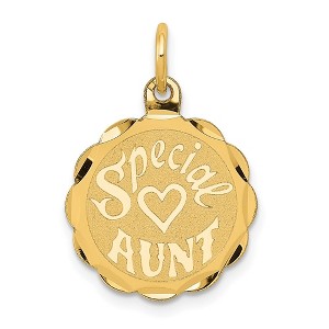 Black Bow Jewelry 14k Yellow Gold Special Aunt Disc Charm or Pendant, 16mm - 1 of 4