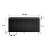 SEVOBAL Utility Storage Cabinets Modern Black Lacquered 4 Door Wooden Sideboard Buffet Cabinet, Black, 59.8"*15.7"*33.7" - 2 of 4
