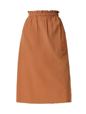 INSPIRE CHIC Women's Casual Elastic Waist Peasant A-Line Midi Skirts with Pockets