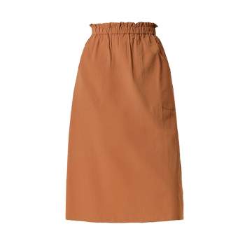 Allegra K Women's Casual Elastic Waist Peasant A-Line Midi Skirts with Pockets