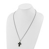 Chisel Stainless Steel Polished 14K Accent Diamond Black Enamel DAD Cross Pendant Necklace Curb Chain 24" - 4 of 4