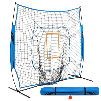 Training Equipment Baseball Fiberglass Pitching/Batting Net, Blue and Orange
