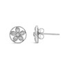 Haus of Brilliance Silver Diamond Accent Star and Wheel Milgrain Style Stud Earrings - 3 of 4
