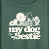 Women's - Peanuts - My Dog Is My Bestie Lightweight French Terry Wide Neck Long Sleeve Shirt - 2 of 4
