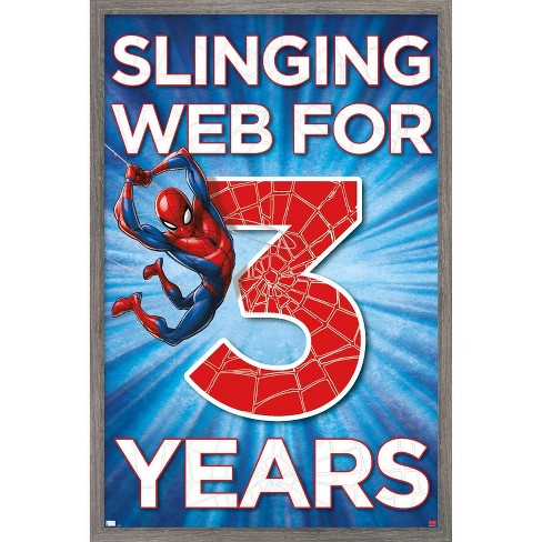 Trends International Marvel Spider-Man - Happy 3rd Birthday Framed Wall Poster Prints - image 1 of 4