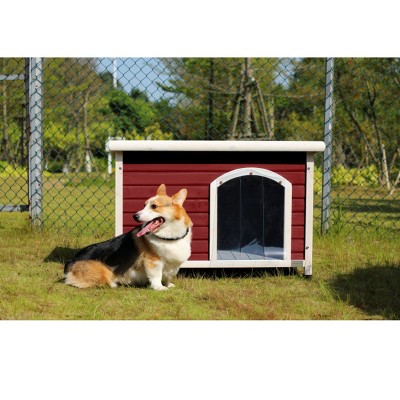 Medium Wooden Outdoor Dog House, Dog House Big With Waterproof Roof, Pet House Dogs With Adjustable Plastic Feet-Cuddlewood