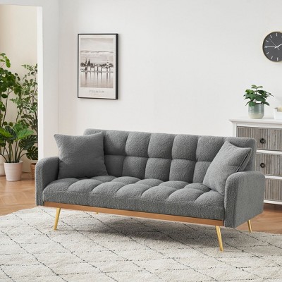 NicBex 69 Inch Loveseat,Modern Adjustable Teddy Loveseat Sofa with 2 Pillows,Upholstered 2-Seater Couch Set for Living Room,Bedroom,Lounge