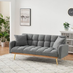 NicBex 69 Inch Loveseat,Modern Adjustable Teddy Loveseat Sofa with 2 Pillows,Upholstered 2-Seater Couch Set for Living Room,Bedroom,Lounge - 1 of 4