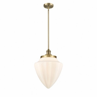 Bullet - 1 Light Stem Hung Mini Pendant In Traditional Style-16 Inches Tall and 12 Inches Wide