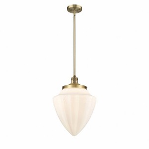 Bullet - 1 Light Stem Hung Mini Pendant In Traditional Style-16 Inches Tall and 12 Inches Wide - 1 of 1
