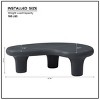47" Indoor Irregular Fiberglass Cloud Shape Coffee Table,Vintage Table With Fiberglass Tabletop,Small Space Coffee Table-Coolbibila - 4 of 4