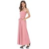 Women Strapless Floral Print Bohemian Boho Maxi Dress Casual Off Shoulder Beach Party Dress with Pockets - 4 of 4