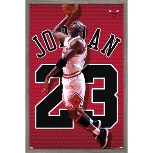 Trends International Michael Jordan - Jersey Framed Wall Poster Prints - 1 of 4