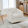 32.28'' Chenille 360° Swivel Barrel Accent Chair with Cushioned Seat, Metal Base and Pumpkin-Shaped Design - 2 of 4