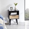 DSVIMOY End Tables, Retro Side Table, Modern Small Round Tea Table, Pedestal Side End Table for Living Room, Natural Wood, 19.9"*19.9"*23.4" - 2 of 4