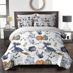 Boersma 8 Pcs Halloween Comforter Set Twin, Witch Bed in A Bag Bedding with Comforter Sheet Sham - 1 of 4