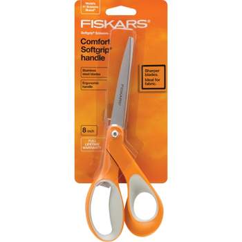 .com: Fiskars 01-004244J Premier Softgrip Titanium Straight Adult  Scissors, 8 Inch, Orange & Original Orange Handled Scissors, 8 Inch