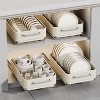 Steel Dish Drainer Crockery Expandable Organiser with Drying Mat, Storage Shelves, 2-in-1 Pot Lid Holder for Kitchen, Cupboards - 3 of 4