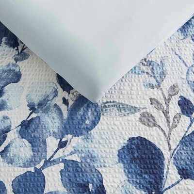 Regency Heights 9Pcs BIAB Floral Print Cottage Style Lightweight Comforter Set, Seersucker Textile Ultra Soft Breathable Bedding Set, Blue, Queen — фото 6