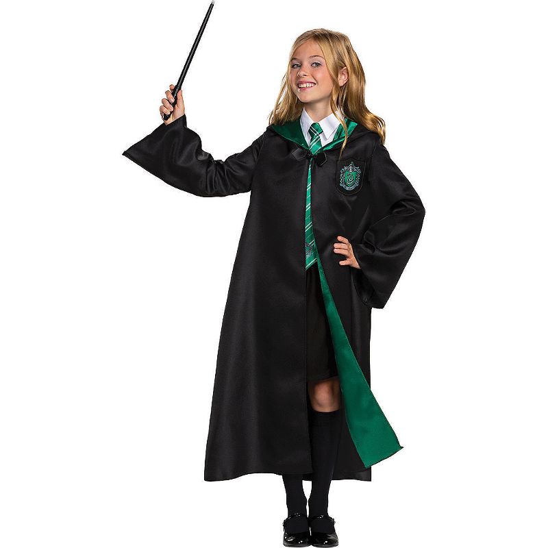 Disguise Kids' Deluxe Harry Potter Slytherin Robe Costume, 1 of 4