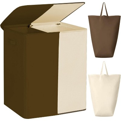 Double Laundry Baseket with Lid and Removable Laundry Bags,154L Large Laundry Hamper
