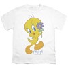 Boys' Short Sleeve Looney Tunes Tweety Flower T-Shirt - 2 of 4