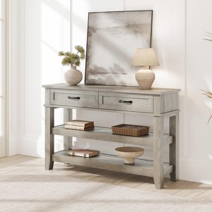 Entryway Table, Console Table with 2 Storage Drawers, 3 Tier Farmhouse Wooden Sofa Table, Hallway Tables - 1 of 4