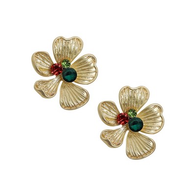 SOHI Women's Multicolour Luminous Petal Stud Earrings