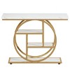 Syemin Console Tables Industrial Console Table, 4-Tier Sofa Entryway Table with Circle Base, Modern Narrow Accent Table, Brown, 41.34"*11.81"*31.5" - 2 of 4