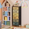 Aoibox Tall 6 Drawer Dresser Vintage Storage Organizer with Fabric Bins Metal Frame Wood Top for Bedroom Entryway - 2 of 4