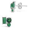 SHINE by Sterling Forever Sterling Silver CZ Cluster Studs - 2 of 2