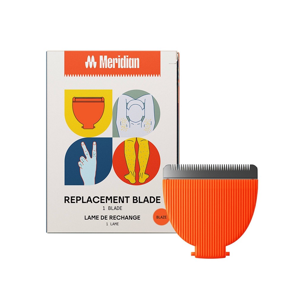 Meridian Pubic & Body Hair Trimmer Signature Ceramic Blade, Single Replacement Blade - Blaze