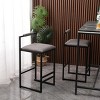 31.7" Modern Faux Leather Bar Stools with Footrest, Set of 2 Upholstered Low Back Counter Height Chairs for Kitchen Island-3irtyhousy - 3 of 4